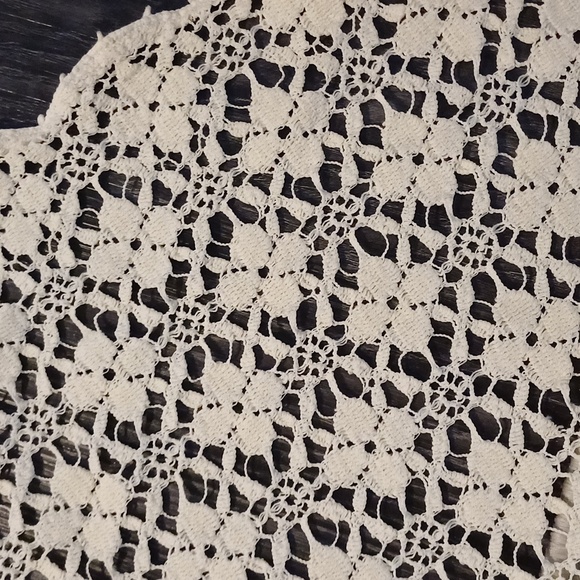 Tablecloth vintage Lace Ocre 60 × 60 square Thanksgiving - Picture 6 of 13